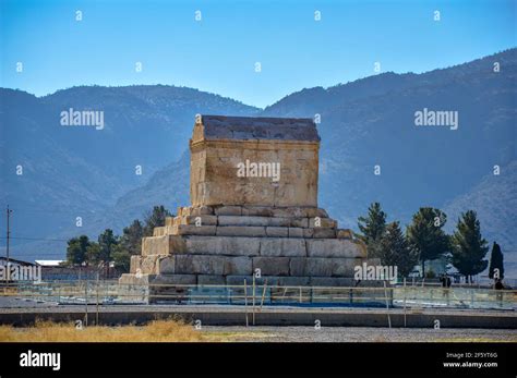 Pasargadae, Iran - December 16, 2015: Tomb of Cyrus the Great at Pasargadae, UNESCO world ...