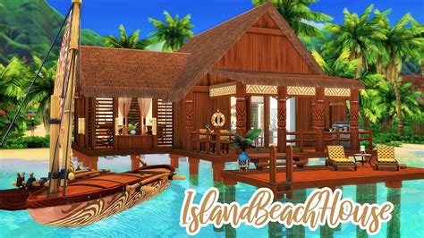 Tropical Beach House ⛵️ || The Sims 4 Island Living: Speed Build - YouTube