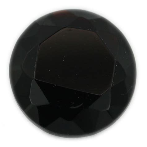 Loose Round Cut Black Onyx CZ Gemstone Faceted Cubic Zirconia - Findings Outlet