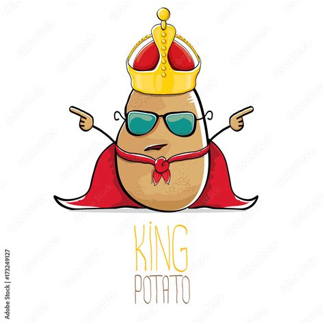 vector funny cartoon cool cute brown smiling king potato Stock Vector ...