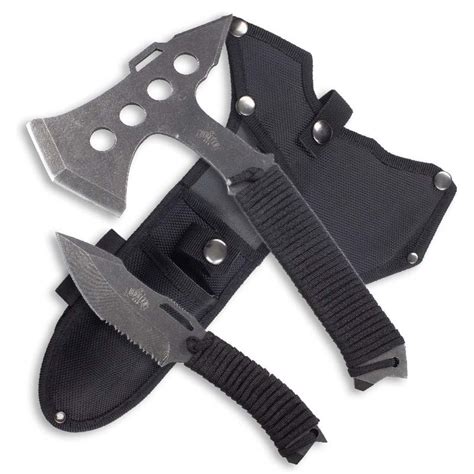 Tactical Throwing Axe and Knife - Throwing Weapons - Stonewash Knife ...