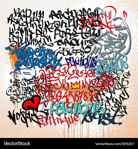 Graffiti tags street art background Royalty Free Vector