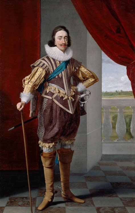 4. 1628 Man wearing breeches with a doublet tied to breeches with lace cuffs, slashing in the ...