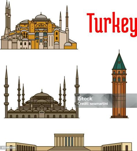 Turkey Historic Architecture Buildings Stok Vektör Sanatı & Anıtkabir ...