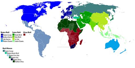 World cultures map western world eastern world by Saint-Tepes on DeviantArt