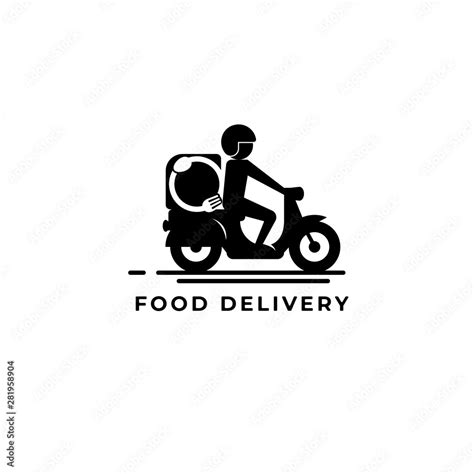 food delivery logo vector icon ilustration, food delivery motor logo vector icon ilustration ...