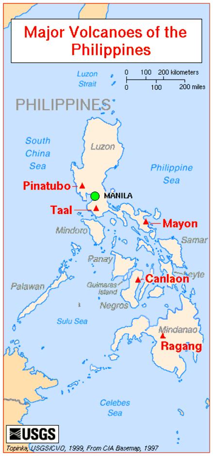 Map of Major Volcanoes of the Philippines | Volcano, Philippines ...