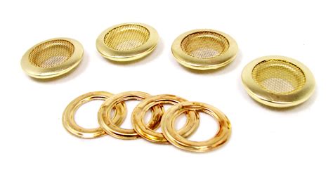 4pc 1-inch Shiny Brass Screened Grommets - C. B. Gitty Crafter Supply