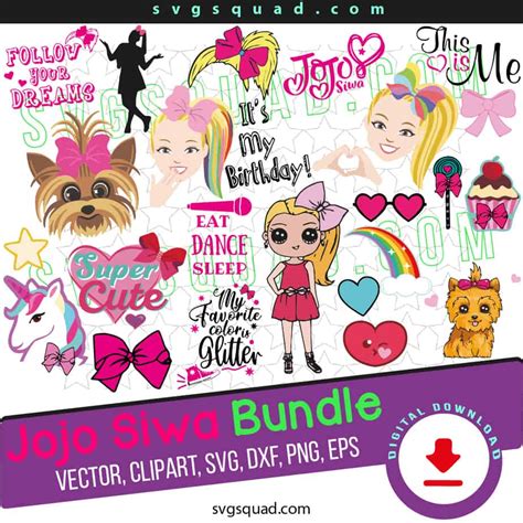 Jojo Siwa SVG Mega Bundle PNG DXF EPS, Jojo siwa Clipart - SvgSquad