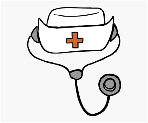 Nurse Hat Vector - Drawing Of A Nurse Hat, HD Png Download - kindpng