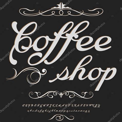 Font vector Script Typeface-Coffee-shop vintage script font Vector ...