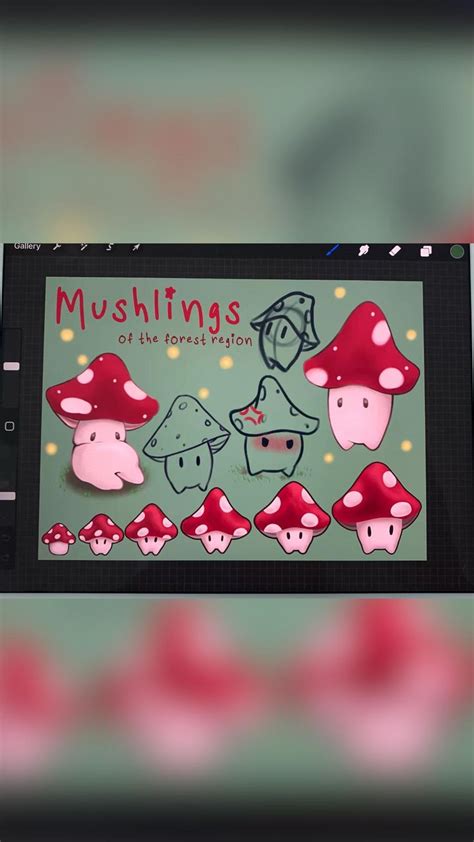 Mushroom, mushlings, mushrooms, cottagecore, fairycore, character design, creatures, creature in ...