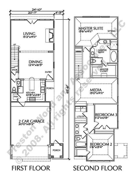 two story house plans with second floor and first floor