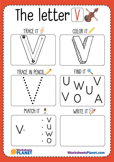 Letter V Worksheet