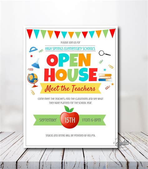 School Open House Flyer Template Back to School Flyer PTA, PTO, School ...