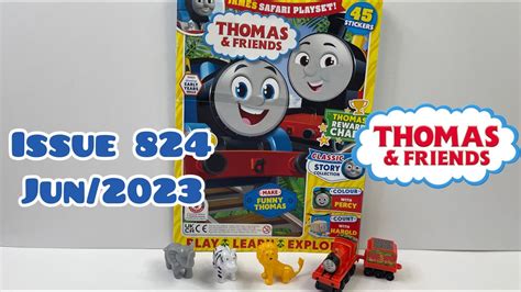 Thomas & Friends magazine, issue 824, Jun/2023, with James safari playset! 🐘🦓🦁 - YouTube