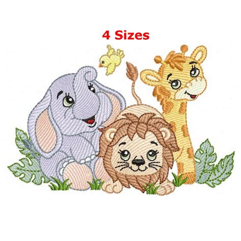 Safari animals embroidery designs machine embroidery pattern | Etsy