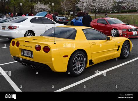 A Yellow Corvette Z06 at a car show Stock Photo - Alamy