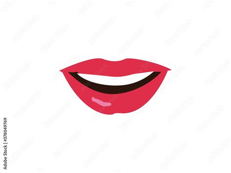 lips Icon Vector illustration. cartoon woman close up. Mouth with teeth ...