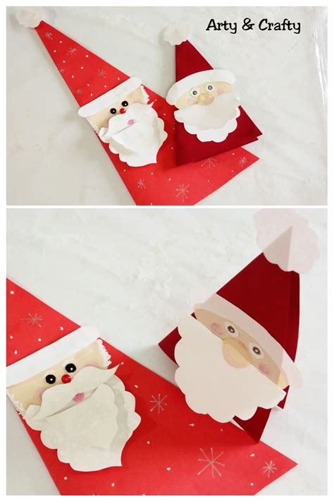 Easy Christmas Cards for Kids /Handmade Christmas Greeting Card/Santa ...