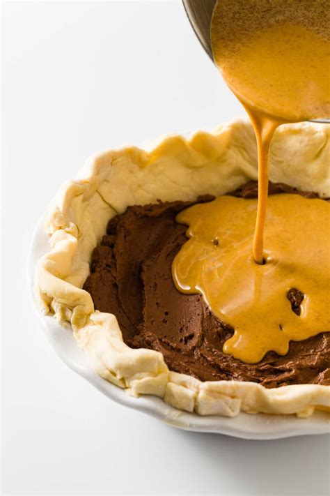 Chocolate Pumpkin Pie - Double Layer Pumpkin Pie Recipe