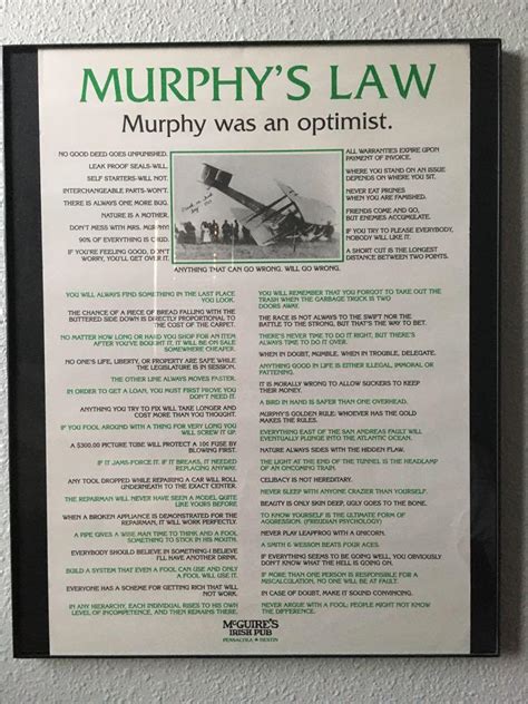 Murphy’s Law Poster (Murphy Was an Optimist), Furniture & Home Living ...