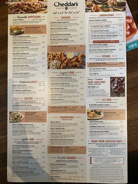 Menu at Cheddar's Scratch Kitchen restaurant, Goodyear