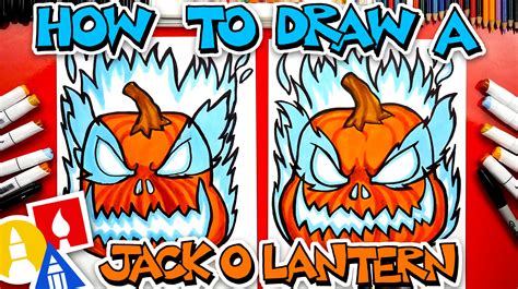 How To Draw A Scary Jack o Lantern - Art For Kids Hub