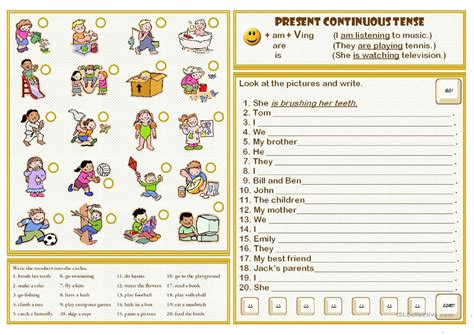 PRESENT CONTINUOUS TENSE - English ESL Worksheets for distance learning and physical classrooms