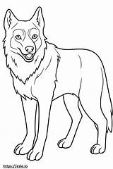 Saarloos Wolfdog Kawaii coloring page sketch template