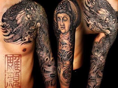 Buddhist dragon shoulder tattoo design | Buddha tattoos, Buddhist tattoo, Sleeve tattoos