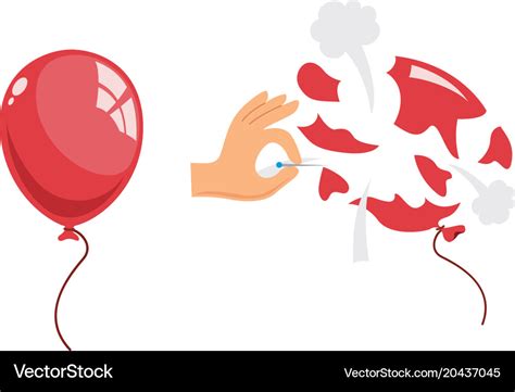 Popped balloon Royalty Free Vector Image - VectorStock