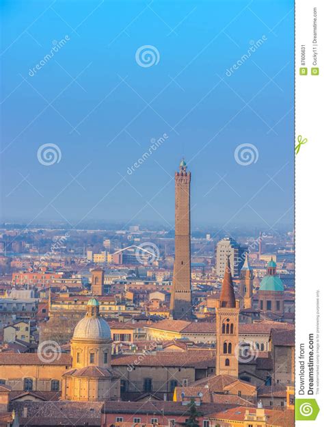 Bologna View. Towers of Bologna Stock Image - Image of panoramic ...