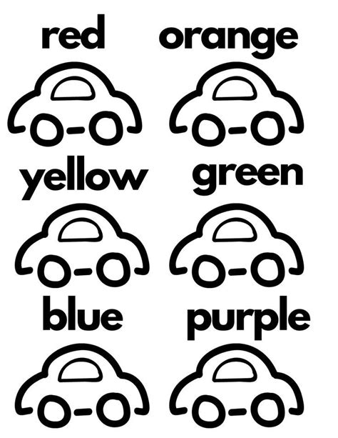 Learning Colors Preschool, Cars Preschool, Preschool Activity Sheets ...