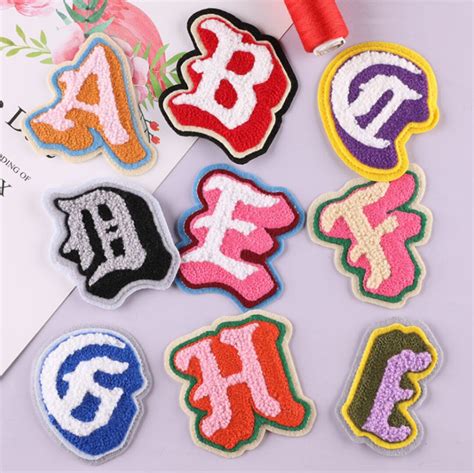 Colorful Embroidered Letters Applique Patch,embroidery Name Letters ...