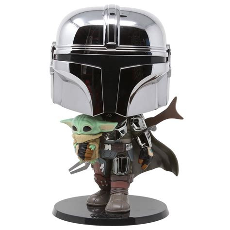 Funko POP Star Wars Mandalorian 10 Inch Chrome Mandalorian With The ...