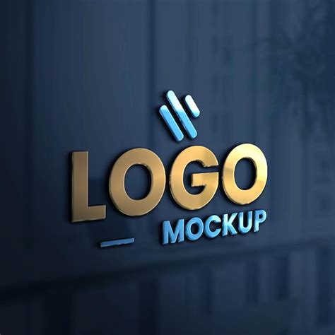 Premium PSD | 3D Logo Mockup on Glass Wall