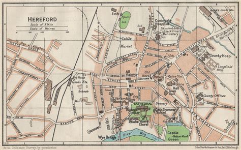 Old Map Of Hereford