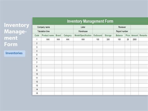 EXCEL of Inventory Management Form.xls | WPS Free Templates
