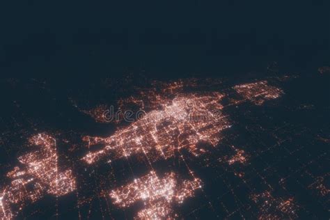 Ottawa Aerial View at Night. Top View on Modern City with Street Lights Stock Image - Image of ...