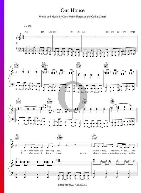 Our House (Madness) Piano Sheet Music - OKTAV