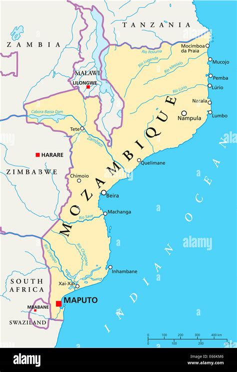 Mozambique Political Map