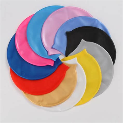 Soft Silicone Waterproof Swimming Caps Protect Ears Long Hair Sports Swim Pool Hat Swimming Cap ...