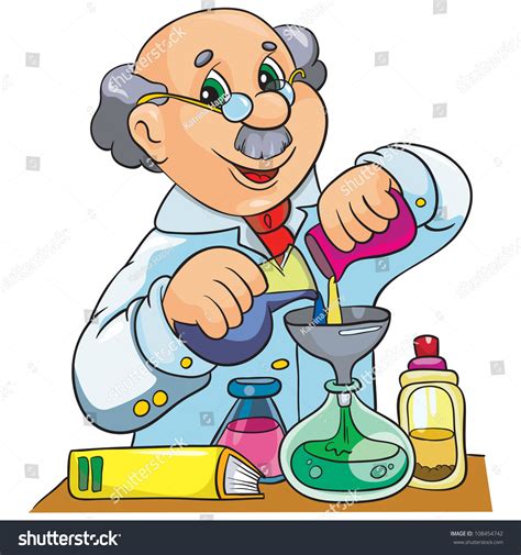 Vector Illustration Cartoon Character Scientist Laboratory Stock Vector 108454742 - Shutterstock