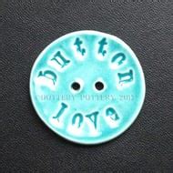 large blue ceramic button. button love - Folksy