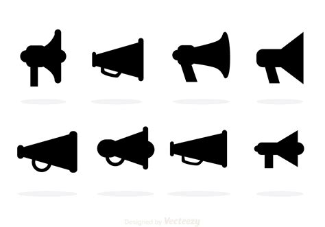 Black Megaphone Vector Icons 93314 Vector Art at Vecteezy