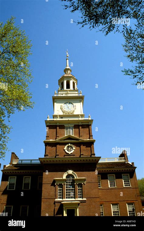 Pennsylvania Philadelphia Independence Hall at Independence Park Stock ...