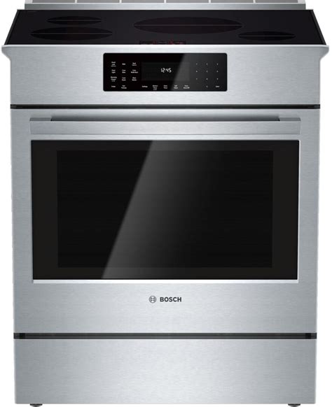 Bosch HII8055U 800 Series 30 Inch Slide-in Electric Induction Range with 4 Elements, Smoothtop ...