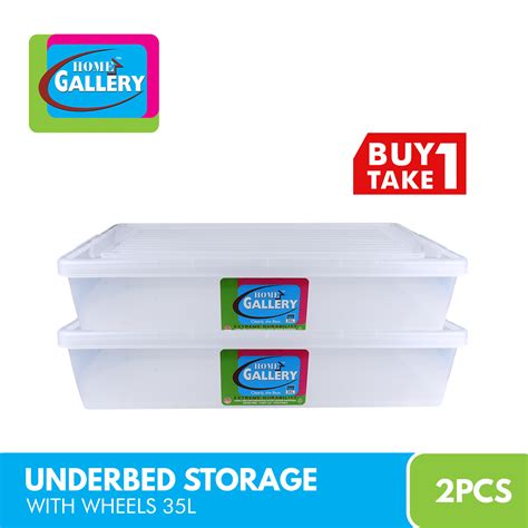 Home Gallery Underbed Storage Box with Wheels | Capacity: 35L ...