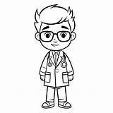 Cartoon Boy Doctor Coloring Pages Clipart  sketch template